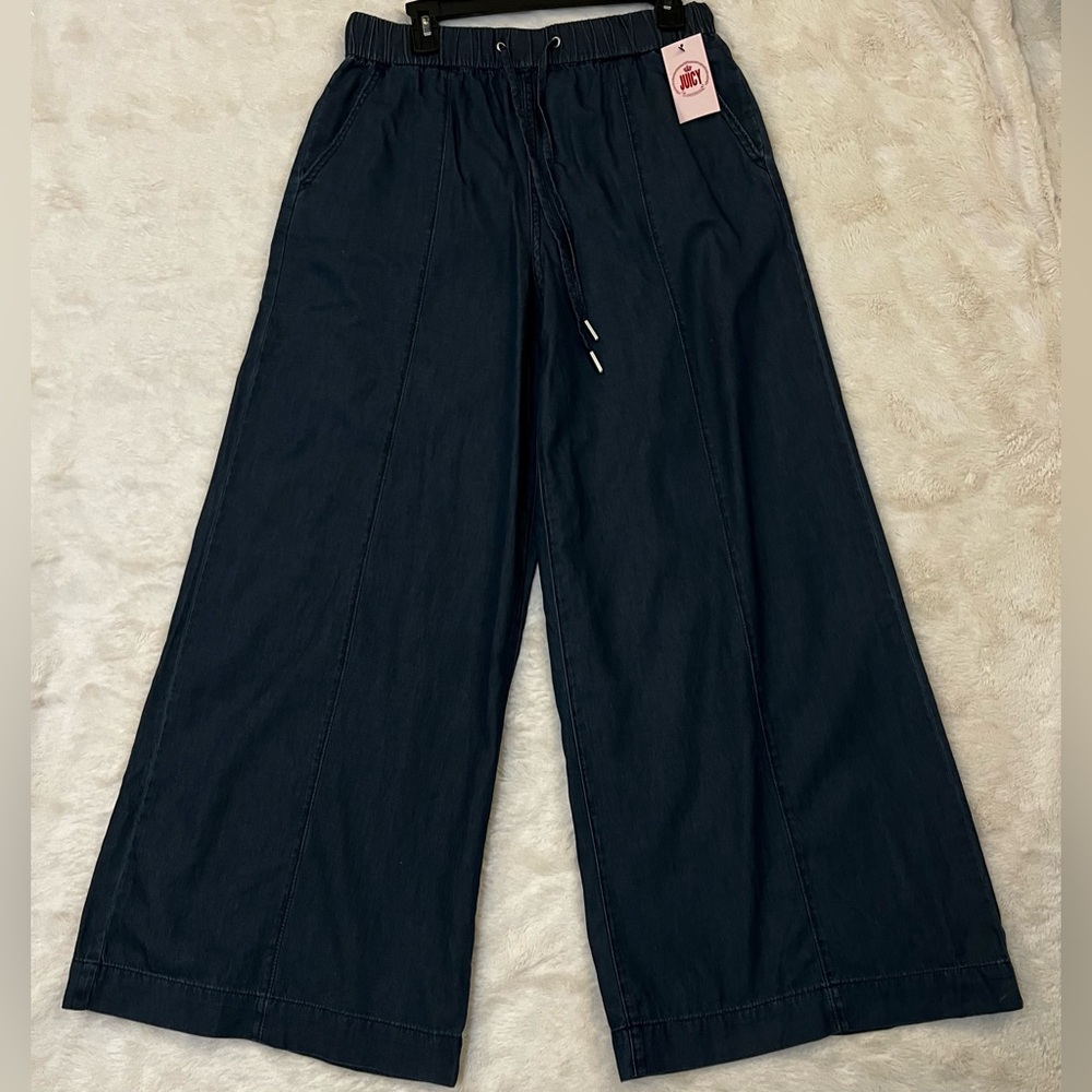 Juicy Couture Dark Blue Wide-Leg Pants Sz 12